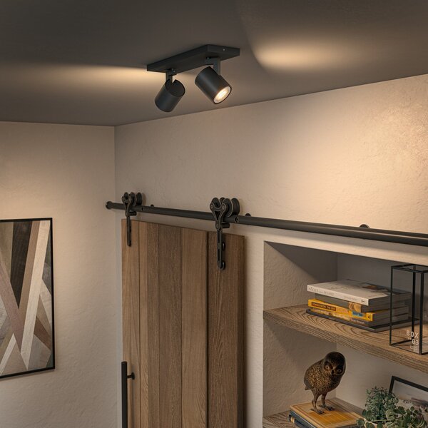 Lampa Sufitowa Philips Hue, Philips Hue Runner, ściemnialny, czarny, salon, aluminium, nowoczesny