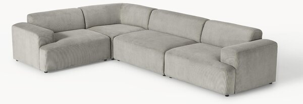 Sofa narożna ze sztruksu Melva (4-osobowa)