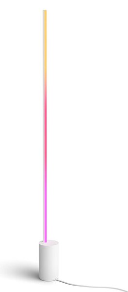 Lampa Podłogowa Philips Hue, Philips Hue Gradient Signe, ściemnialny, biały, salon, metal