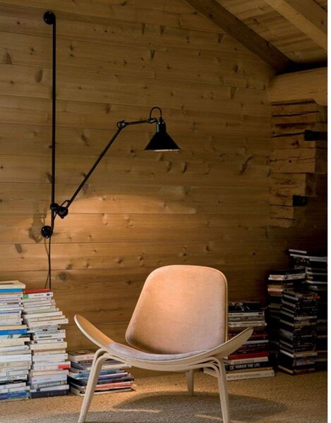 Lampa Ścienna Lampe Gras, czarny, salon, metal, industrialny