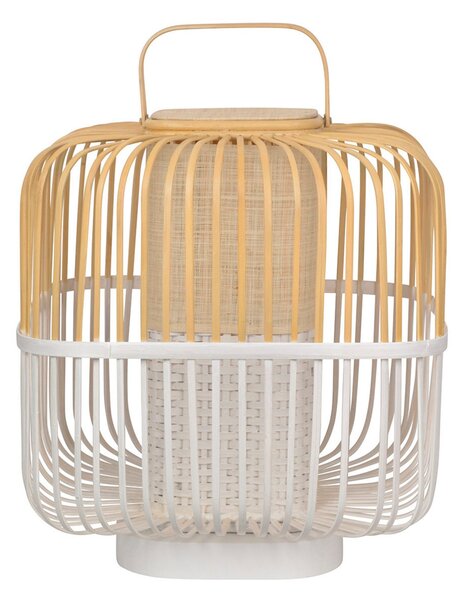 Lampa Stołowa Forestier, Bamboo Square M, biały, salon, bambus, design