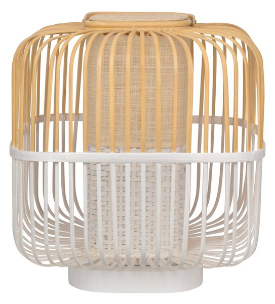 Lampa Stołowa Forestier, Bamboo Square M, biały, salon, bambus, design