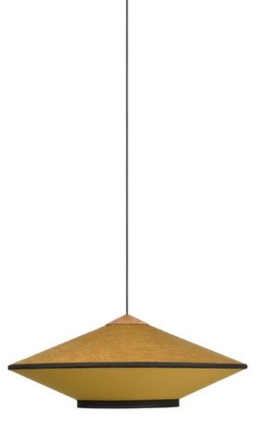 Lampa Wisząca Forestier, Cymbal, ściemnialny, złoty | mosiężny, salon, tkanina | tekstylia, vintage