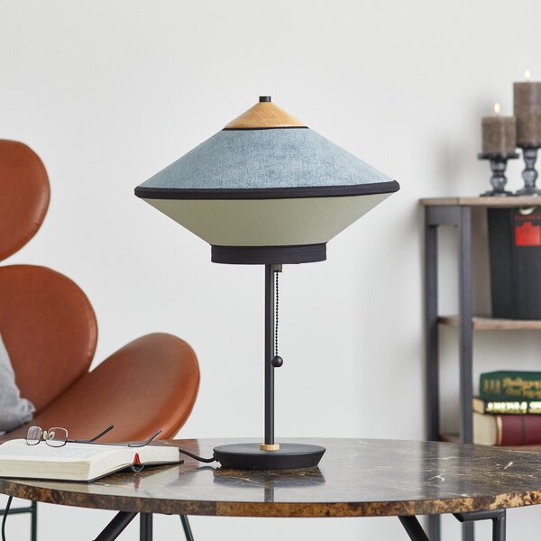 Lampa Stołowa Forestier, Cymbal S, niebieski, salon, tkanina | tekstylia, design