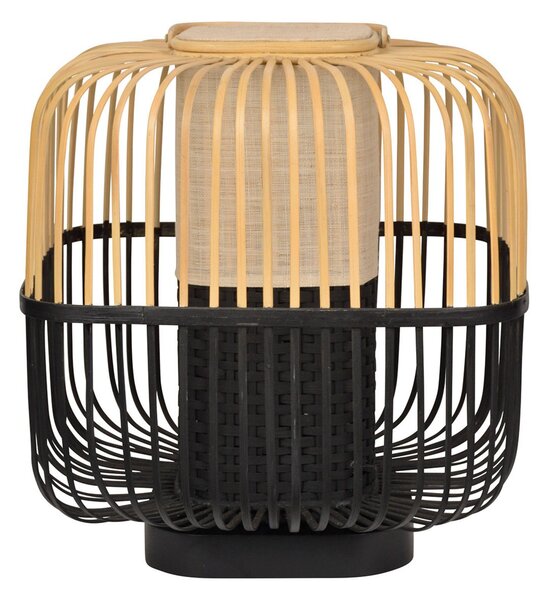 Lampa Stołowa Forestier, Bamboo Square M, czarny, salon, bambus, design