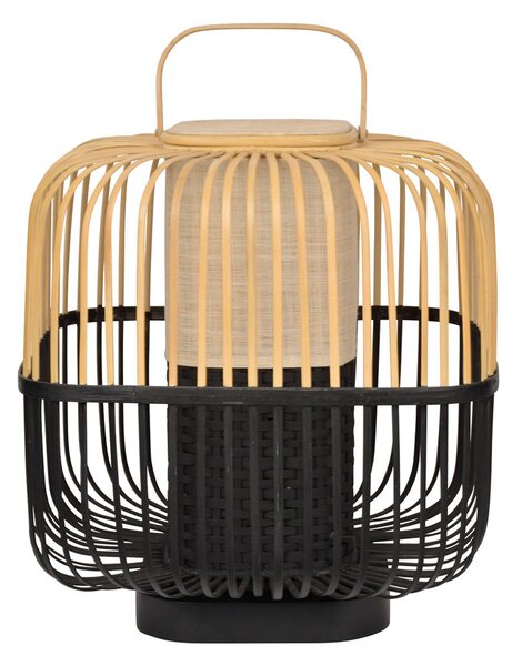 Lampa Stołowa Forestier, Bamboo Square M, czarny, salon, bambus, design