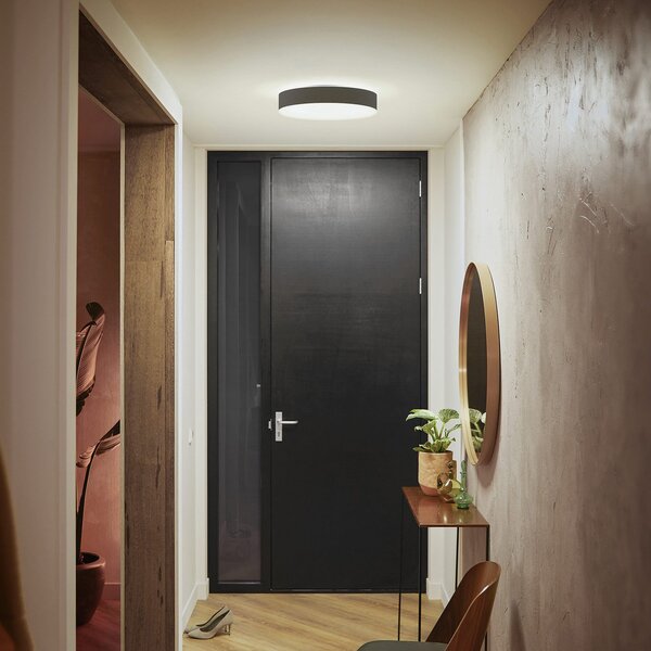 Lampa Sufitowa Philips Hue, Philips Hue, ściemnialny, czarny, salon, metal, nowoczesny