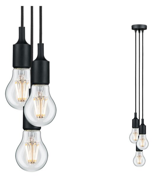Lampa Wisząca Paulmann, Pendelleuchte Neordic Ketil, ściemnialny, czarny, salon, metal, nowoczesny