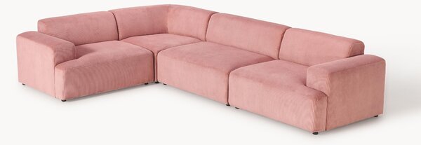 Sofa narożna ze sztruksu Melva (4-osobowa)