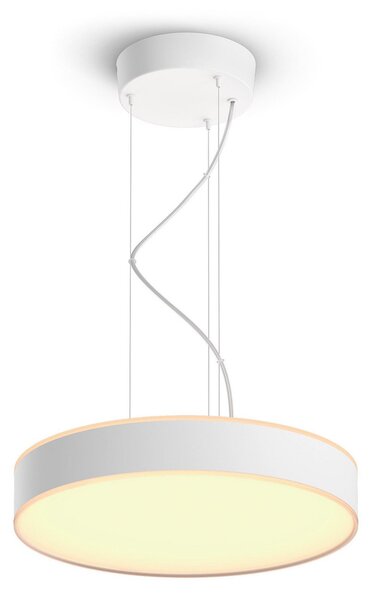 Lampa Wisząca Philips Hue, Philips Hue, ściemnialny, biały, salon, metal, nowoczesny