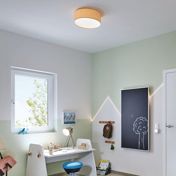 Lampa Sufitowa Paulmann, Mari, ściemnialny, beżowy, salon, tkanina | tekstylia