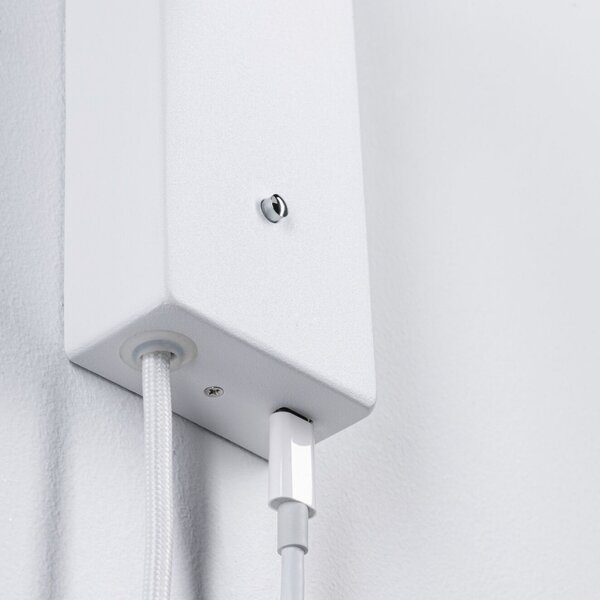 Lampa Ścienna Paulmann, Hulda USB, ściemnialny, biały, sypialnia, metal, nowoczesny