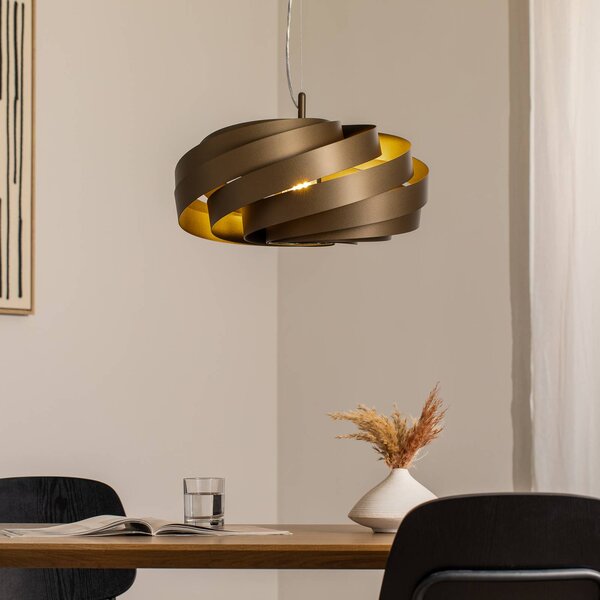 Lampa wisząca Vento Euluna, możliwość ściemniania, brązowy / rdzawy, salon / jadalnia, metal, nowoczesny