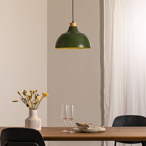 Lampa wisząca Kaitt Envostar, możliwość ściemniania, zielony, salon / jadalnia, metal, skandynawski