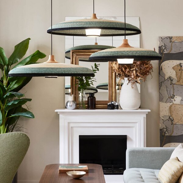 Lampa Wisząca Forestier, Grass M, ściemnialny, niebieski, salon, design