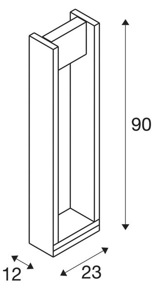 SLV Słupek oświetleniowy LED Quad Pole, czarny, aluminium, nowoczesny