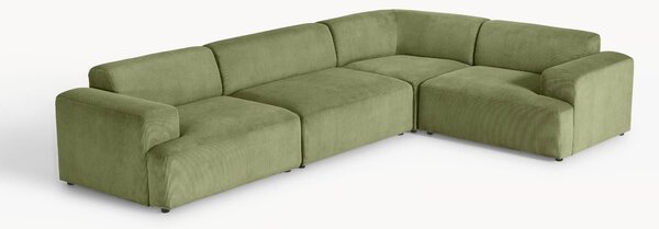 Sofa narożna ze sztruksu Melva (4-osobowa)