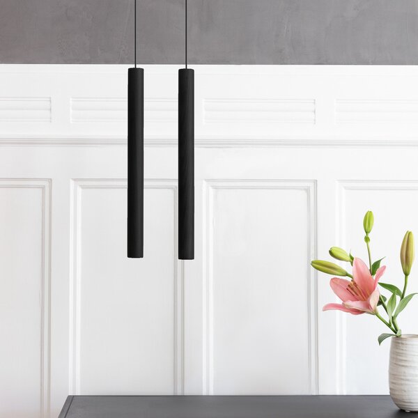 Lampa Wisząca UMAGE, Chimes Tall, czarny, salon, drewno, skandynawski