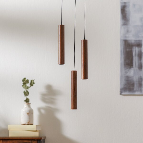 Lampa Wisząca UMAGE, Chimes Cluster 3, drewniany, salon, drewno, design