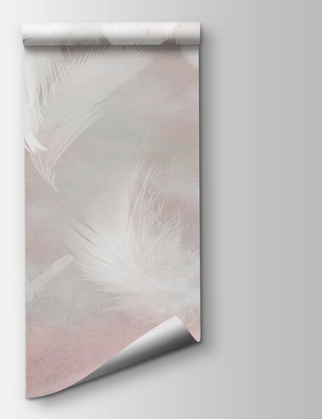 Fototapeta Białe pióra na różowym tle, Fototapety pióra, Popularne Fototapety, u41755 - Tapeko.pl