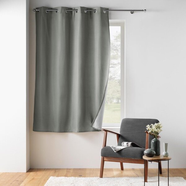 Szara zasłona termiczna z mikrowłókna 135x180 cm Micropolar – douceur d'intérieur