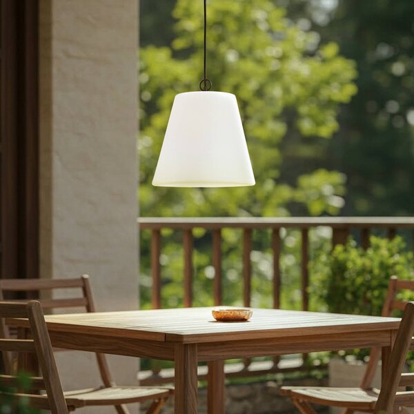 Lindby – lampa wisząca zewnętrzna Alaida, biała, tworzywo sztuczne, E27, IP65 Alaida Lindby, możliwość ściemniania, biały / opal, tworzywo sztuczne, nowoczesny