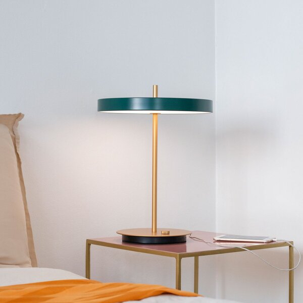 Lampa Stołowa UMAGE, Asteria Table, ściemnialny, zielony, salon, aluminium, design
