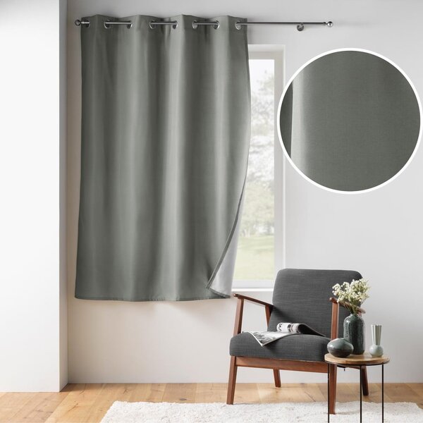 Szara zasłona termiczna z mikrowłókna 135x180 cm Micropolar – douceur d'intérieur