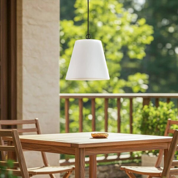 Lindby – lampa wisząca zewnętrzna Alaida, biała, tworzywo sztuczne, E27, IP65 Alaida Lindby, możliwość ściemniania, biały / opal, tworzywo sztuczne, nowoczesny