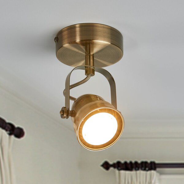 Lampa Ścienna Lindby, Leonor, ściemnialny, antyczny mosiądz, salon, metal, antyczny
