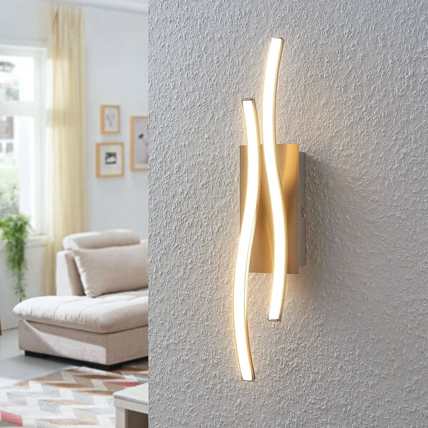 Lampa Ścienna Lindby, Safia, metaliczny, salon, aluminium, nowoczesny