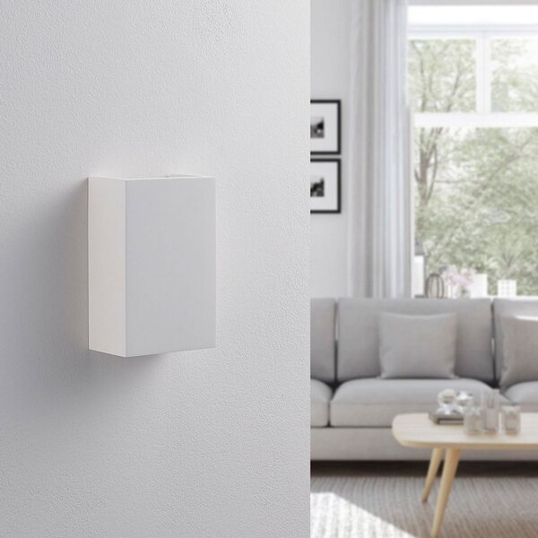 Lampa Ścienna Lindby, Colja, ściemnialny, biały, salon, gips | glina, nowoczesny