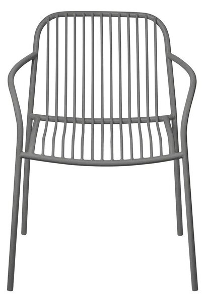 Szare metalowe krzesło ogrodowe Yua Wire – Blomus