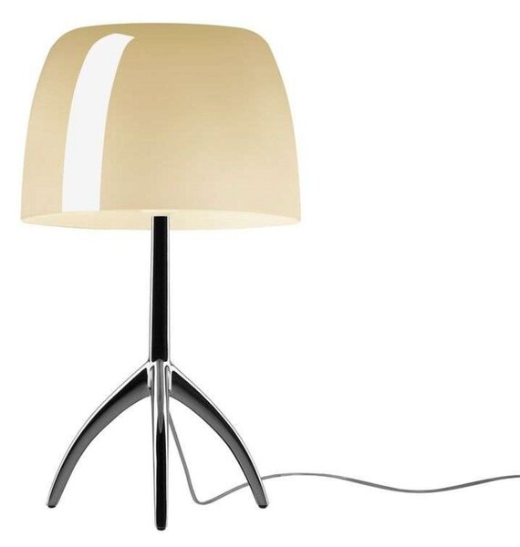 Lampa stołowa Lumiere Grande, beżowa/chromowana, 45 cm