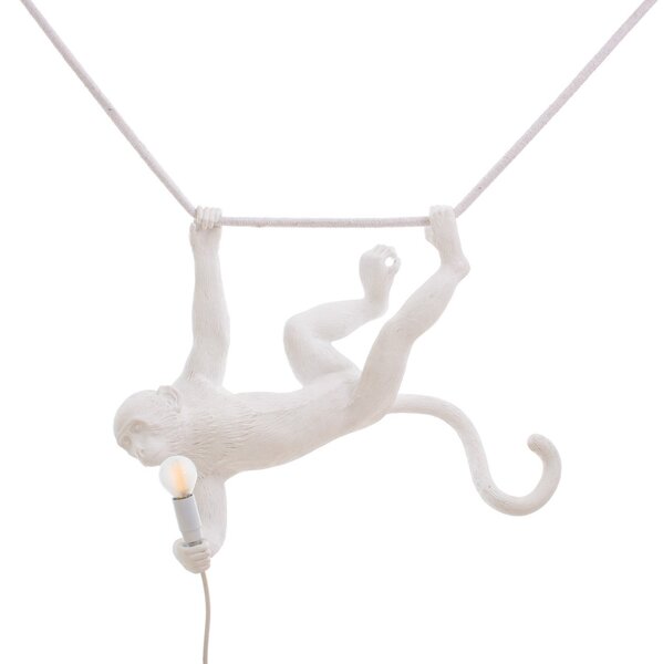 Lampa Stołowa SELETTI, Monkey Lamp, biały, salon, tworzywo sztuczne, design