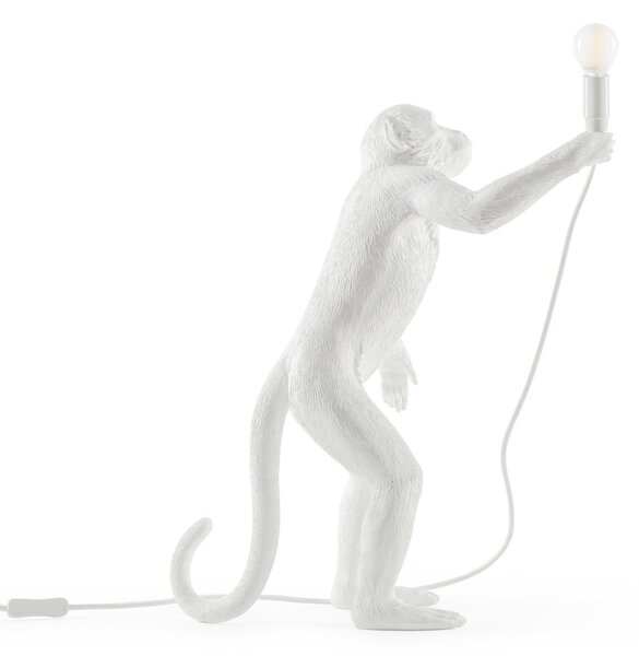 Lampa Stołowa SELETTI, Monkey Lamp, biały, salon, tworzywo sztuczne, design