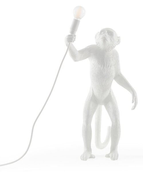 Lampa Stołowa SELETTI, Monkey Lamp, biały, salon, tworzywo sztuczne, design