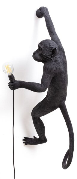 Zewnętrzna Lampa SELETTI, Monkey Lamp, czarny, tworzywo sztuczne, design