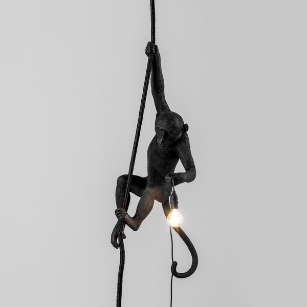 Zewnętrzna Lampa SELETTI, Monkey Lamp, czarny, tworzywo sztuczne, design