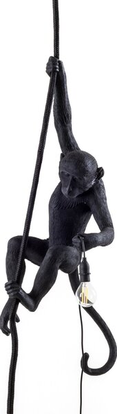 Zewnętrzna Lampa SELETTI, Monkey Lamp, czarny, tworzywo sztuczne, design