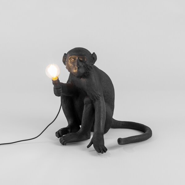 Zewnętrzna Lampa SELETTI, Monkey Lamp, czarny, tworzywo sztuczne, design