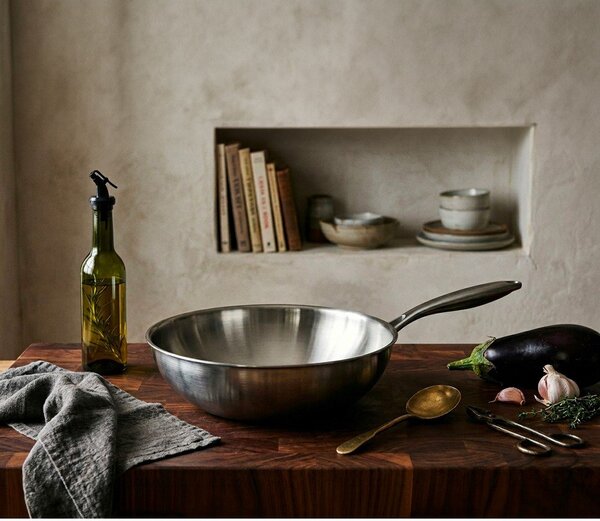 Patelnia wok ze stali nierdzewnej ø 30 cm Steela – Orion