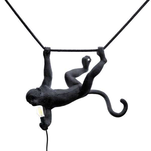 Zewnętrzna Lampa SELETTI, Monkey Lamp, czarny, tworzywo sztuczne, design