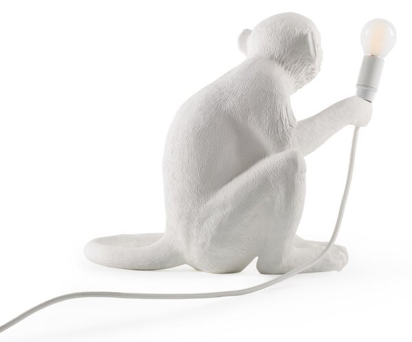 Lampa Stołowa SELETTI, Monkey Lamp, biały, salon, tworzywo sztuczne, design