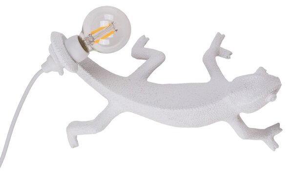 Lampa Stołowa SELETTI, Chameleon Lamp Going Down, biały, salon, tworzywo sztuczne, design