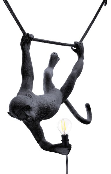 Zewnętrzna Lampa SELETTI, Monkey Lamp, czarny, tworzywo sztuczne, design