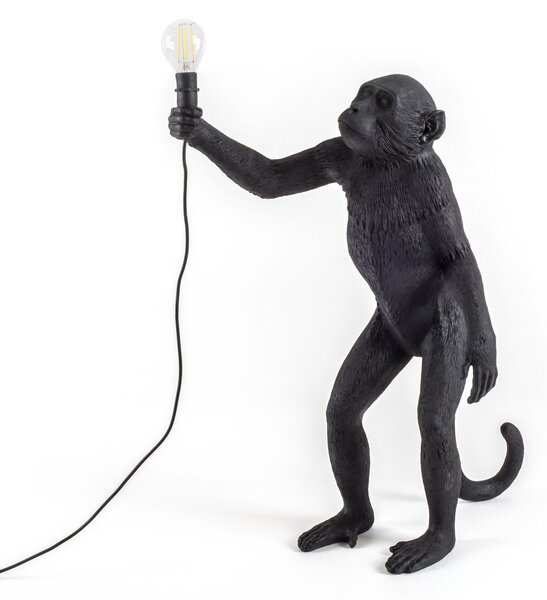 Zewnętrzna Lampa SELETTI, Monkey Lamp, czarny, tworzywo sztuczne, design