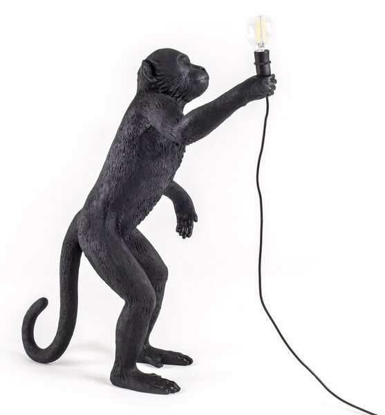 Zewnętrzna Lampa SELETTI, Monkey Lamp, czarny, tworzywo sztuczne, design