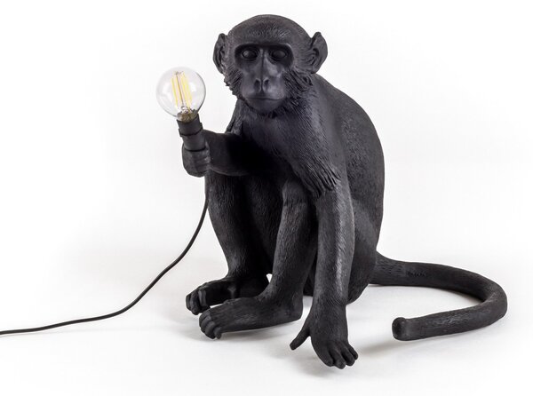Zewnętrzna Lampa SELETTI, Monkey Lamp, czarny, tworzywo sztuczne, design