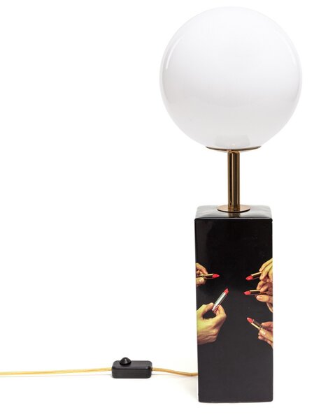 Lampa Stołowa SELETTI, Toiletpaper, ściemnialny, czarny, salon, ceramika, design